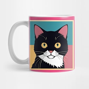 Black Tuxedo Cat Graphic Mug